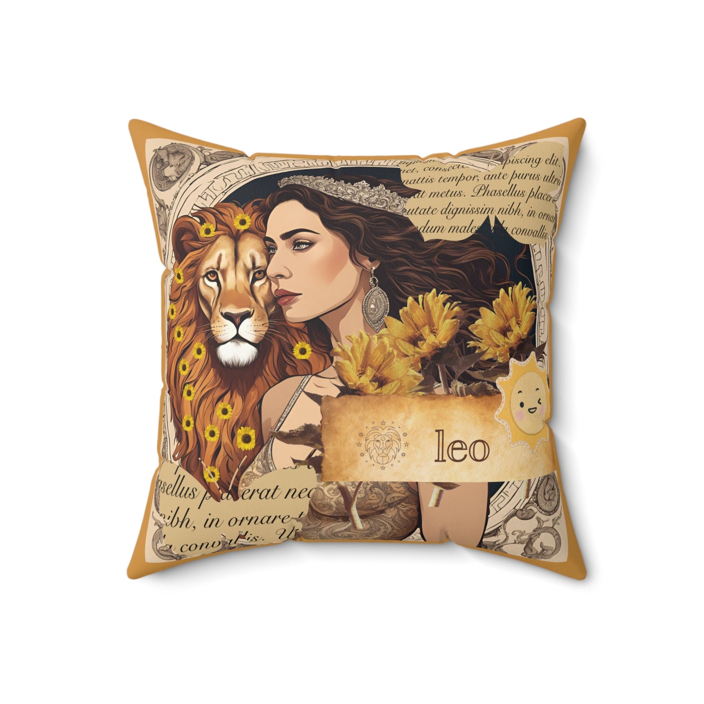 Zodiac Leo Faux Suede Square Pillow