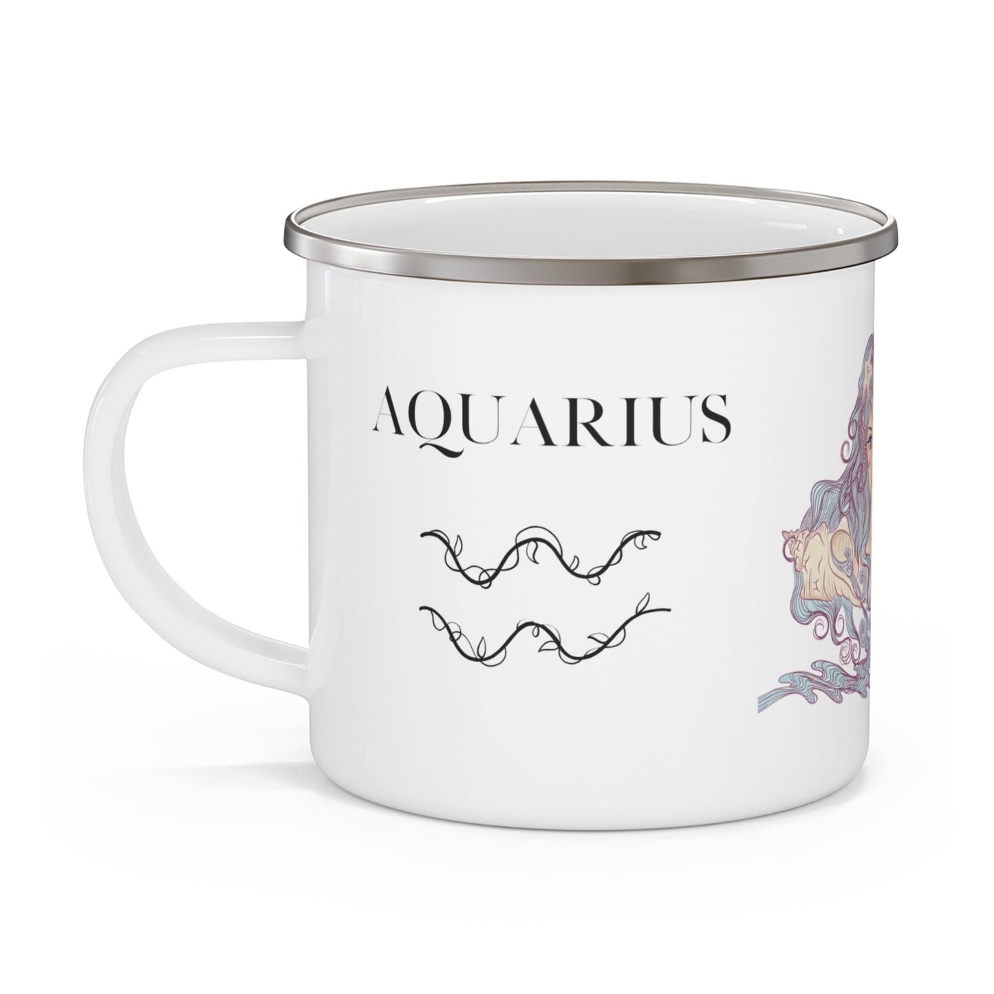 Zodiac Aquarius Enamel Camping Mug