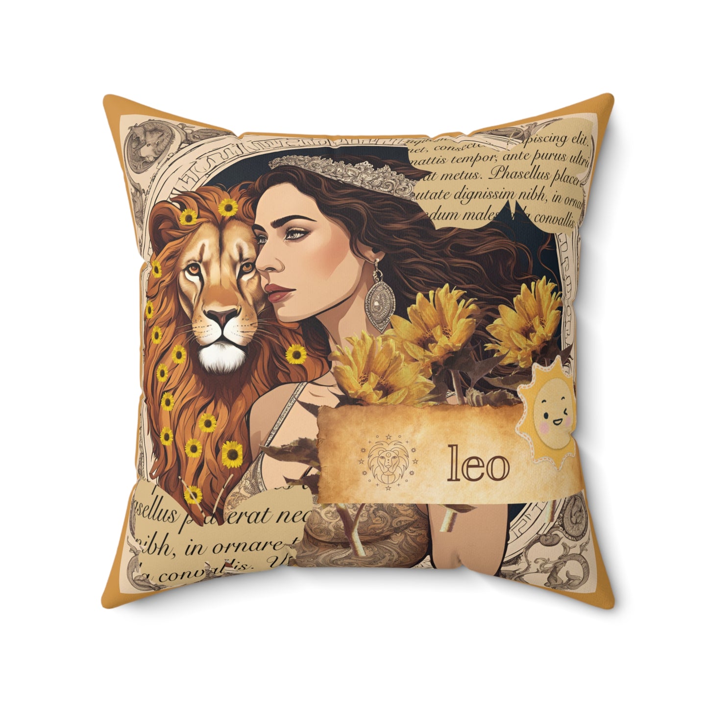 Zodiac Leo Faux Suede Square Pillow