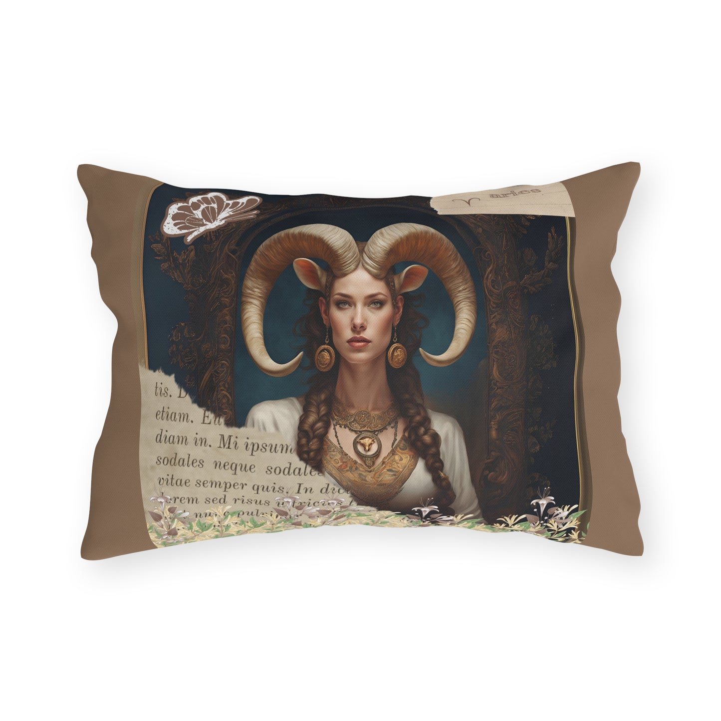 Outdoor Pillow - Aries Zodiac Sign