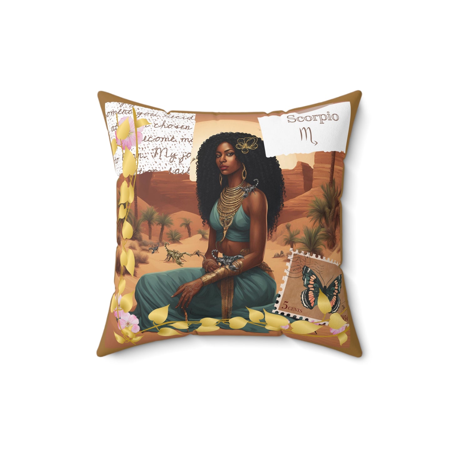 Zodiac Scorpio Faux Suede Square Pillow