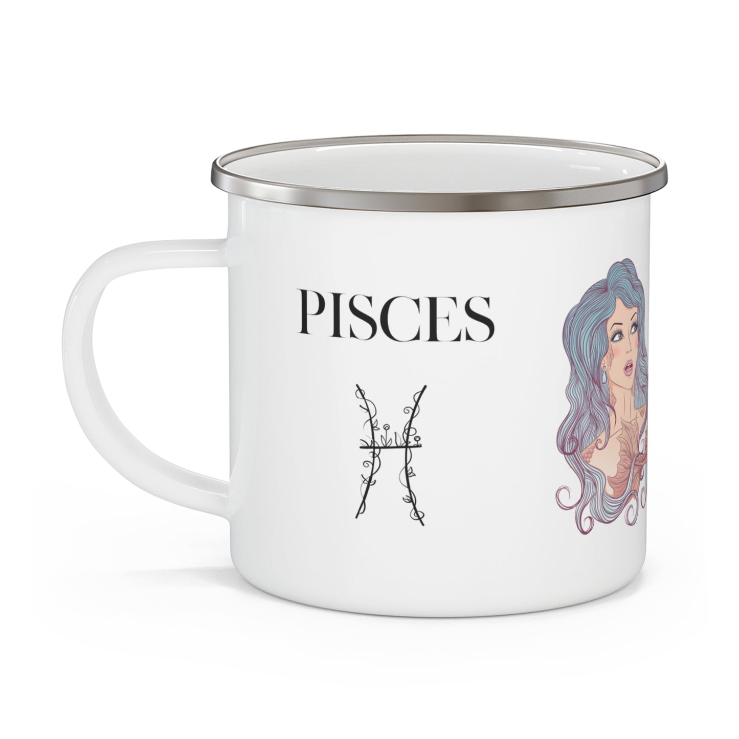 Zodiac Pisces Enamel Camping Mug