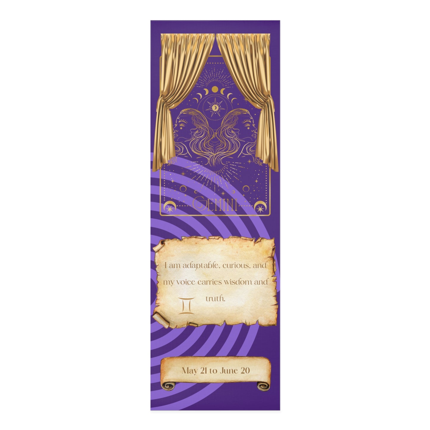 Purple Meditation Zodiac Gemini Foam Yoga Mat