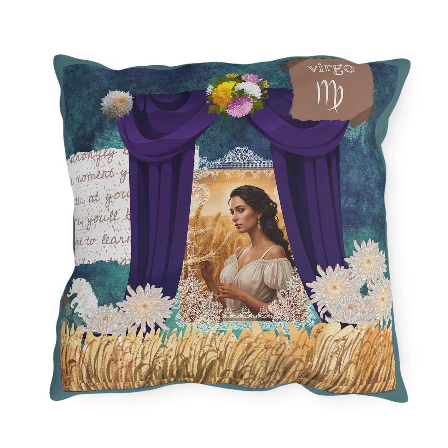 Outdoor Pillow - Virgo Zodiac Sign